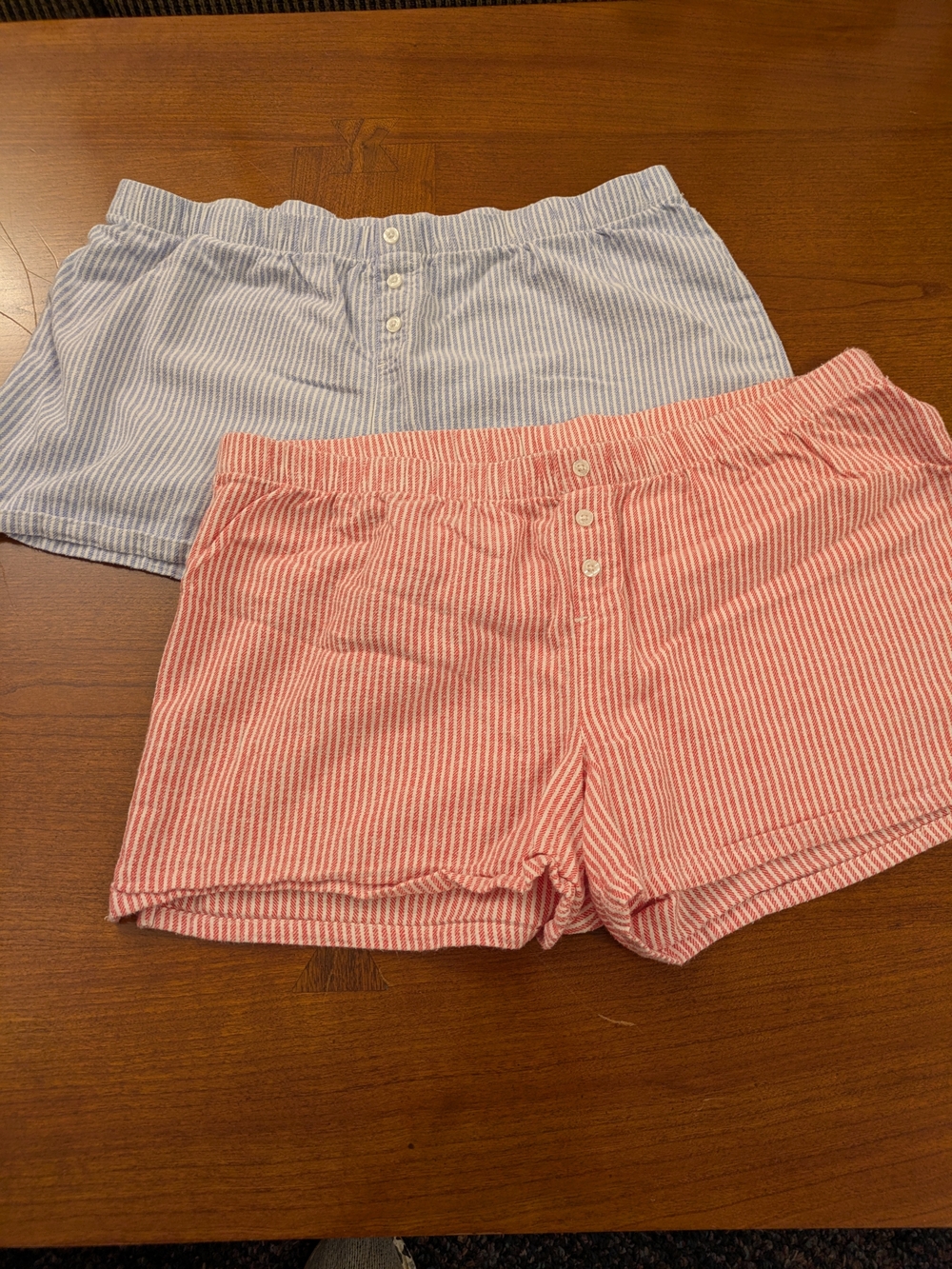 Sonoma Pink and Light Blue Striped Women’s Boxer Shorts Set Of Two Medium